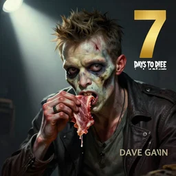 portrait of a young and youthful dave gahan as a zombie eating some meat and under a spotlight, 7 days to die zombie, fine art, award winning, intricate, elegant, sharp focus, cinematic lighting, highly detailed, digital painting, 8 k concept art, art by guweiz and z. w. gu, masterpiece, trending on artstation, 8 k