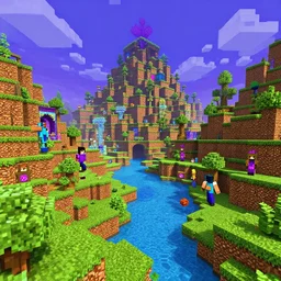 psychedelic Minecraft world