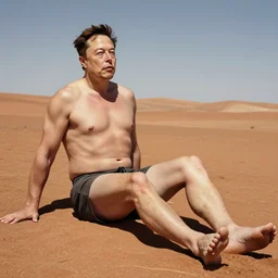 elon musk sun tanning on mars