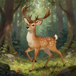 digital painting. anthropomorphic female deer fursona frolicking in the woods, by nekro. intricate, highly detailed background. 4 k. trending on artstation.