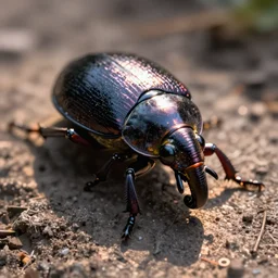 well - lit, depth of field photo of an invertebrate bug - like elephant with a smooth, shiny exoskeleton