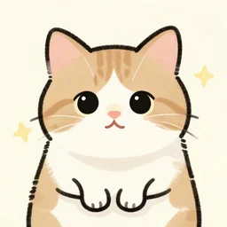 draw of a cute cat