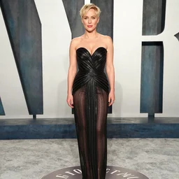 photo of a gorgeous Gillian Anderson pixie cut hairstyle by Mario Testino, detailed, full body shot, award winning, Sony a7R