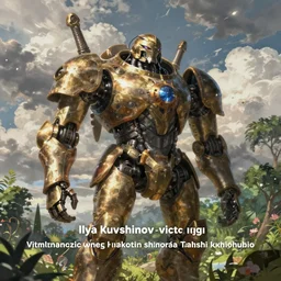 portrait of a big medieval mech by ilya kuvshinov, cloudy sky background lush landscape ln illustration concept art anime key visual trending pixiv by victo ngai fanbox by greg rutkowski makoto shinkai takashi takeuchi studio ghibli