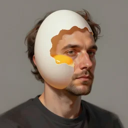 The man with an egg for a head portrait art by Donato Giancola and Bayard Wu, digital art, trending on artstation, 4k