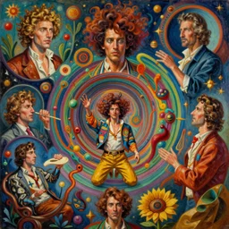 don juan's psychedelic trip in the 1 2 th dimension turned inside out of being, extremely high details quality, norman rockwell, viktor safonkin, dariusz zawadzki, bruce pennington, larry elmore, intricate details, hyperrealistic oil painting on canvas, deep depth field