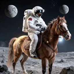astronaut on the moon riding a horse, highly detailed, by romero britto, global illumination, radiant light, detailed and intricate environment, mid shot