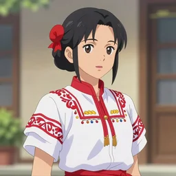 an anime portrait of german anime girl cosplayer as a beautiful woman wearing a filipino traditional barong tagalog from skyrim, kantai collection, by stanley artgerm lau, wlop, rossdraws, james jean, andrei riabovitchev, marc simonetti, and sakimichan, trending on artstation