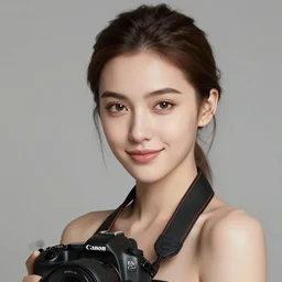 very detailed, photorealistic digital art a beautiful young woman, from the waist up, with sharp features, a beautiful face, soft smile, under studio lighting, taken with a canon eos camera with 1 3 5 mm focal length, by ilya kuvshinov