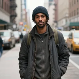 a beautiful handsome homeless man in new york city. he is actually god in disguise.