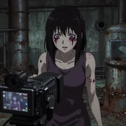 anime girl, silent hill, highly detailed environment, found footage, body horror, low quality camera, industrial setting, rusty, lost footage, disturbing, horror, fear, bad camera, old footage, hyperrealism, movie, movie screengrab, body horror, body horror, body horror, in the style of masahiro ito
