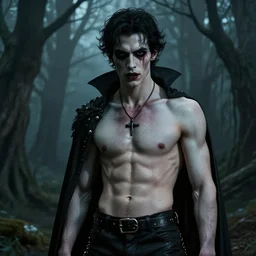 frank dillane shirtless!!!!! hunting vampires in london, gothic, horror, realistic, intricate, detailed, scary, beautiful, trending on artstation, masterpiece, sexy, seductive, handsome, cool, badass