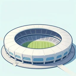 futuristic stadium, clean simplified cartoony, artstation, style of james gilleard