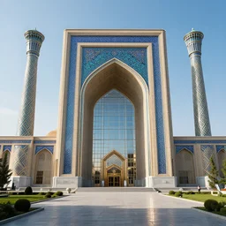 futuristic tashkent, uzbekistan, fantastic, realistic, highly details, front view, octane render