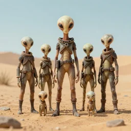 in desert alien characters by kim jung gi [ micro detailed ]