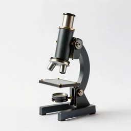 origami-style antique microscope, commercial catalog photo, isolated on a pure white background, centered, entire object in frame, sharp focus, soft studio lighting