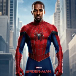 kanye west stars in the new spider man movie, movie poster