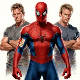 a highly detailed bodybuilder painting of peter parker, by james gurney, greg rutkowski, by craig mullins