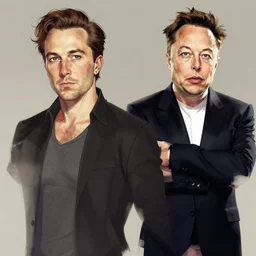 character art by bastien lecouffe - deharme, elon musk, absolute chad
