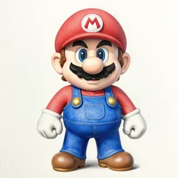 mario as the witcher, pencil art on paper, highly detailed, looking defiantly at the camera, front!!, front look!!, mario!!
