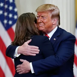 alexandria ocasio - cortez and trump hugging