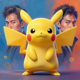 stylish colourful caricature - 3 d vfx art - of a pokemon, art style by zdzisaw beksinski & hsiao - ron cheng, character concept art, unreal engine render, digital illustration, sharp, intricate detail, volumetric light, ray tracing, soft light, claymation style, symmetric, acrylic on canvas, pinterest, artstation, behance,