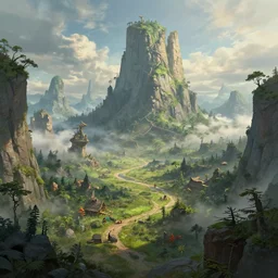 a fantasy landscape, epic, concept art, 3 d, david noren, belzinski