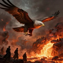 gandalf flying on a giant eagle over mount doom while it erupts lava, vivid concept art by ted nasmith, john howe, alan lee, paul raymond gregory, inger edelfeldt, tim kirk, angus mcbride, jenny dolfen, high fantasy, trending on artstation
