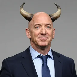 jeff bezos with horns