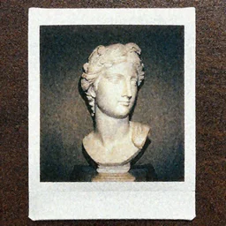 Polaroid photo of fragmented greek sculpturefragmented greek sculpture of Disney's Elsa-n6