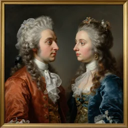 a beautiful painting of an artificial intelligence painting another artificial intelligence, highly detailed, dramatic lighting, rococo, neoclassicism
