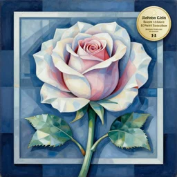 an art deco painting of a rose, by joseph stella, behance contest winner, crystal cubism, digital illustration