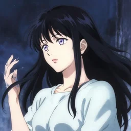 anime illustration of a woman entranced, mesmerized, hypnotized