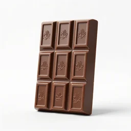 modular chocolate bar, stylized 3d render, isolated on a pure white background, centered, entire object in frame, sharp focus, soft studio lighting