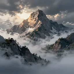 misty mountain landscape, dramatic lighting, illustration by greg rutkowski, yoji shinkawa, 4 k, digital art, concept art, trending on artstation