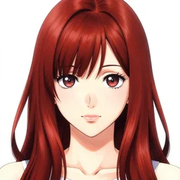 sawa nakamura, manga, highly detailed, digital art, centered, portrait, colored accurately, mahogany red hair, mahogany red eyes, thin rimmed glasses, short bob cut, in the style of inio asano
