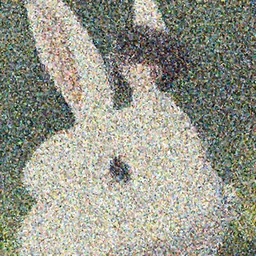 a girl riding a giant white rabbit. the girl has short hair and black eyes. finely detailed face. digital art. in the style of miyazaki. 4 k. trending on artstation.