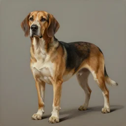 a masterpiece painting of a bloodhound, in the style of artur bordalo, digital art, muted colors