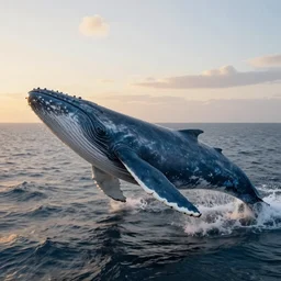 a huge blue whale is flying above the ocean, epic, cinematic shot, golden hour, artstation, atmosphere, high definition