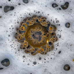 highly detailed fractal of oil sheen and sea foam 8K HDR
