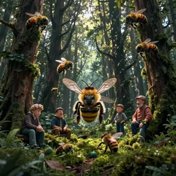 fantasy forest. macro. dan mumford beeple. michael cheval. anato finnstark.