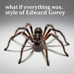 “what if everything was spiders, style of Edward Gorey”