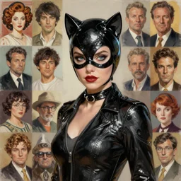 Erin Moriarty as Cat Woman, highly detailed, digital painting, artstation, concept art, smooth, sharp focus, illustration, ArtStation, art by artgerm and greg rutkowski and alphonse mucha and J. C. Leyendecker and Edmund Blair Leighton and Katsuhiro Otomo and Geof Darrow and Phil hale and Ashley wood and Ilya repin and Charlie Bowater