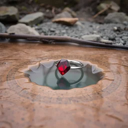 hot spring with red prismatic ring