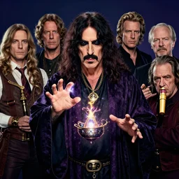 a hyper realistic portrait of frank zappa as a sorcerer. casting magic. by chiara bautista and karl kopinski and kim jung giu and weta studio, and lucasfilm and jesper ejsing and norman rockwell greg rutkowski frank frazzeta