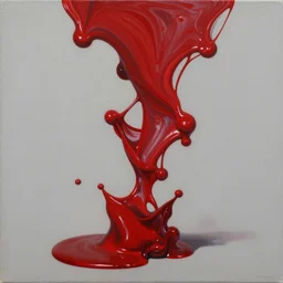 bloody tundra paint pour, greg rutkowski, oil on canvas, poured paint, paint pour