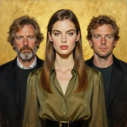 epic painting drawing, full figure portrait of beautiful supermodel wearing olive blouse, photography by amy leibowitz, wlop, jeremy lipkin, beeple, intricate, symmetrical front portrait, artgerm, golden glowing background