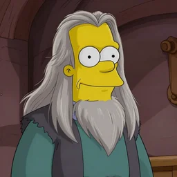 gandalf portrait, simpsons cartoon style.