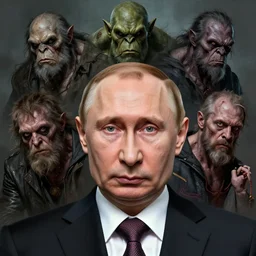 vladimir putin face recognizable, ogre, orc, mutant, macabre, by donato giancola and greg rutkowski and wayne barlow and zdzisław beksinski, realistic face, digital art