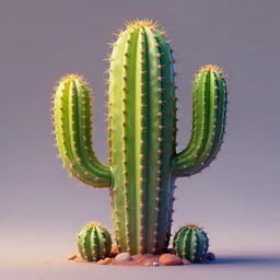 colourful caricature - 3 d vfx art - of a cactus plant, art style by james jean & hsiao - ron cheng, character concept art, unreal engine render, digital illustration, sharp, intricate detail, volumetric light, ray tracing, soft light, symmetric, pinterest, artstation, behance,